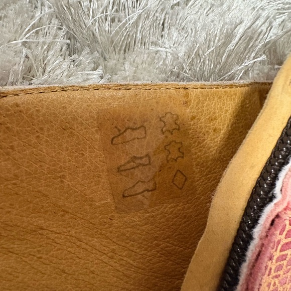 Gold button  Pink Leather Ankle Boots Sz 40 - Picture 8 of 10